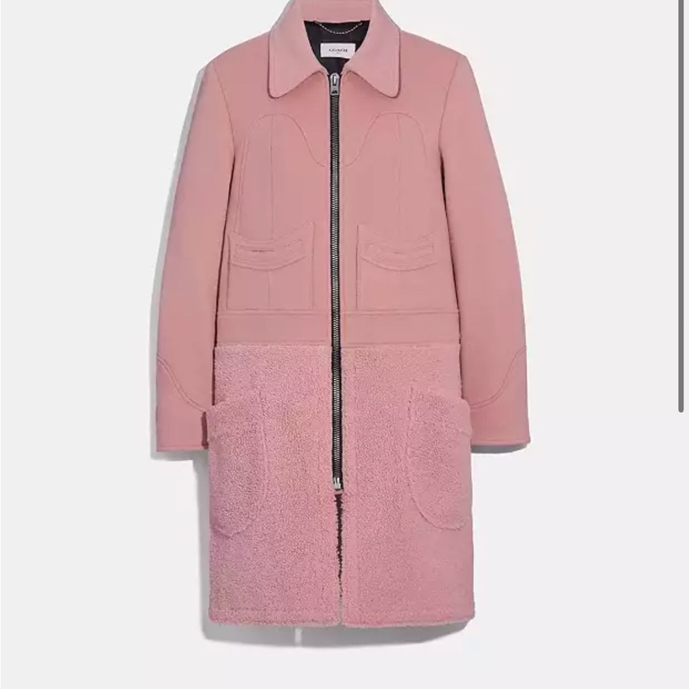 NWT COACH wool limited edition shearling coat